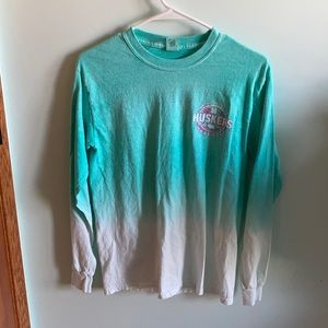 Mint dip dye UNL Cornhuskers long sleeve tee